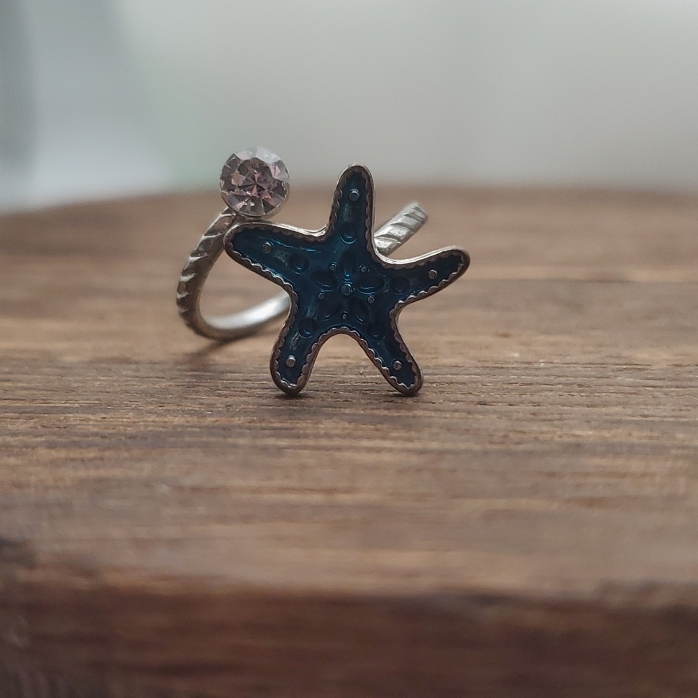 Sterling starfish adjustable ring R415 - Picture 2 of 4